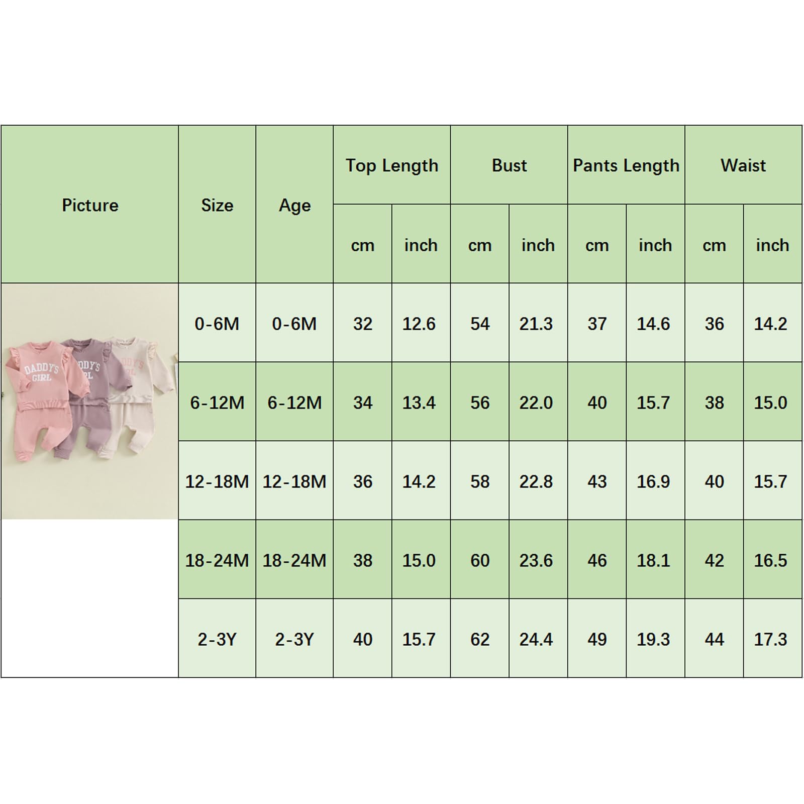 Ursobutegl Daddys Girl Toddler Baby Clothes Ruffle Sleeve Sweatshirt Pullover Top Jogger Pants Fall Winter Infant Outfits(Beige-ruffle, 0-6 Months)