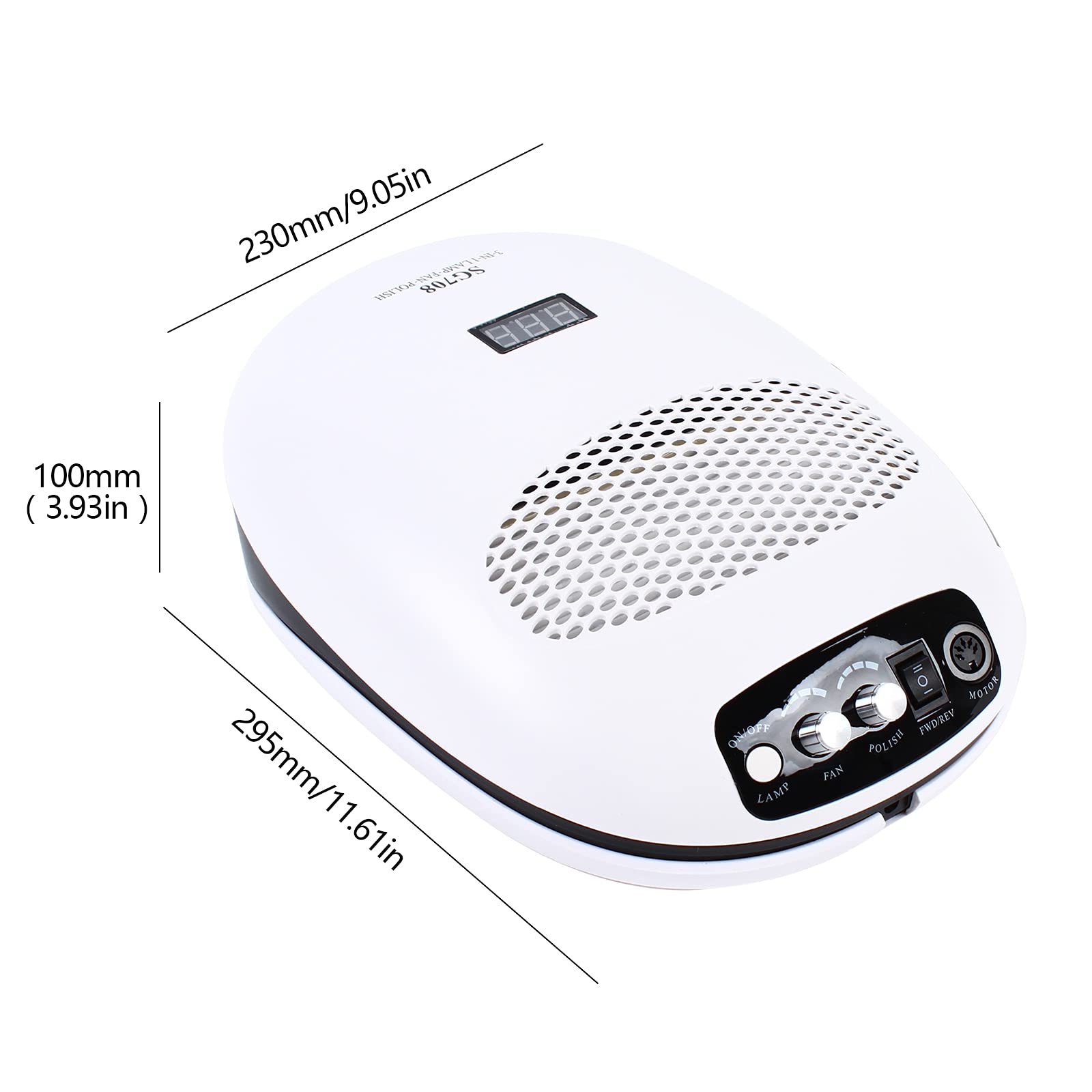 Elektrische Nagelmaschine 140W Nagelfräser 35,000rpm Nagelmaschine mit Staubabsaugung & 6 Schleifköpfe, Nagelfeile 29.5*23*10cm Professionelle Fräser für Nagelsalon und Heimgebrauch, Weiß