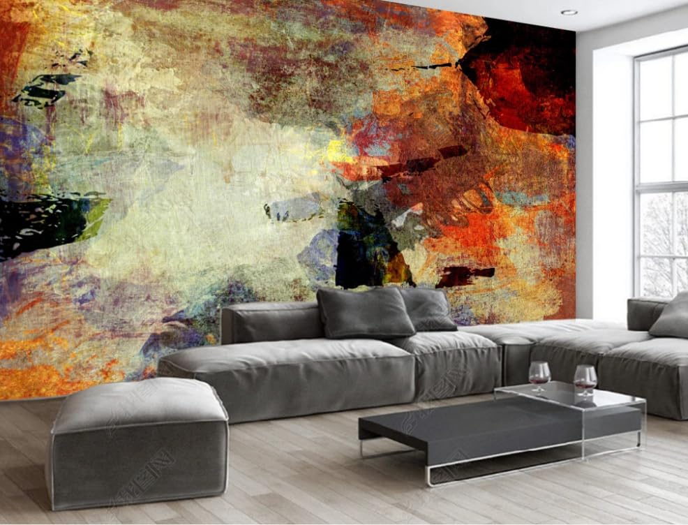 Papier peint intissé mur en ciment coloré poster géant mural salon