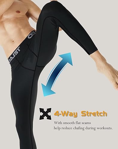 Miniatura 5 de Paquete de 5 o 4 pantalones de compresión térmica para hombre, con forro polar, mallas deportivas para clima frío, ropa de invierno