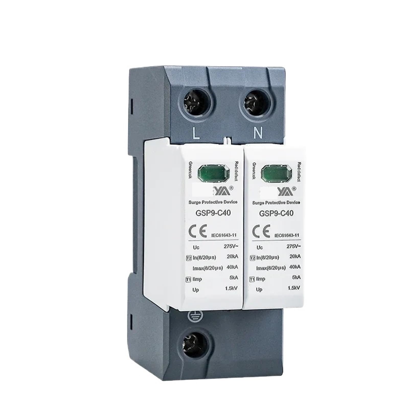 Parasurtenseur bipolaire GSP9 40KA 400V pour rail DIN de tableau électrique - 5