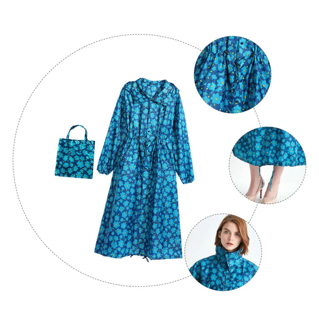 Homoyoyo Imperméable féminin Manteau imperméable pluie veste imperméable imperméables filles veste femmes vestes imperméables pour femmes imperméable femmes polyester Blue