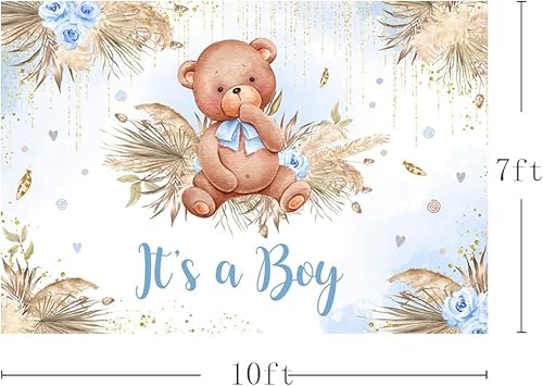 Miniatura 10 de MEHOFOND Telón de fondo bohemio para baby shower de niña, decoración de fiesta de baby shower, decoración bohemia de pampas Gass It's a Girl Baby