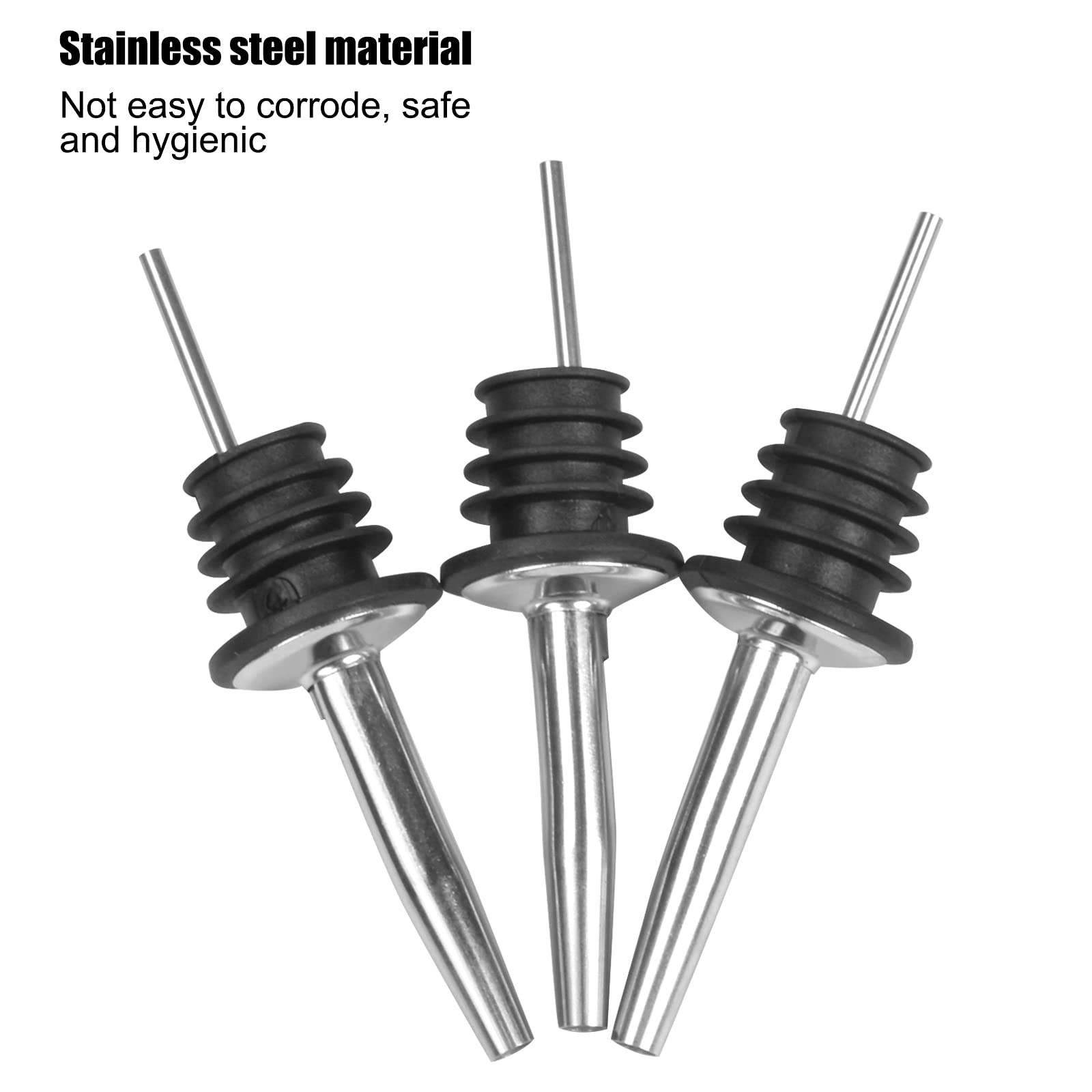 12 Vertedores Acero Inoxidable Para Botellas - Para Vino, Whisky, Aceite, Aguardiente, Reutilizables, 11 Cm