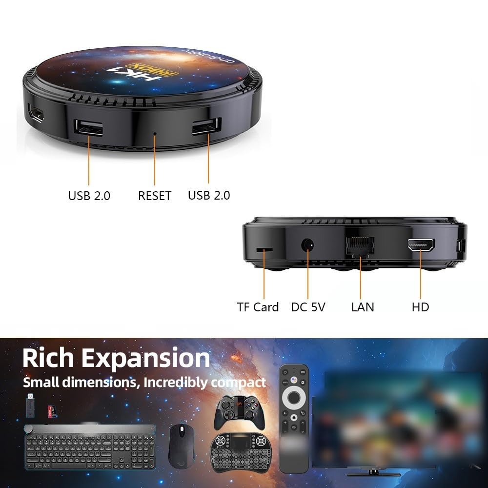 HK1RBOX W2T Android TV Box – Amlogic S905W2, 4GB RAM 64GB Storage, Android 11.0, Dual-Band WiFi 2.4G/5G, 8K Decoding & 4K HDR, Bluetooth Voice Remote Control