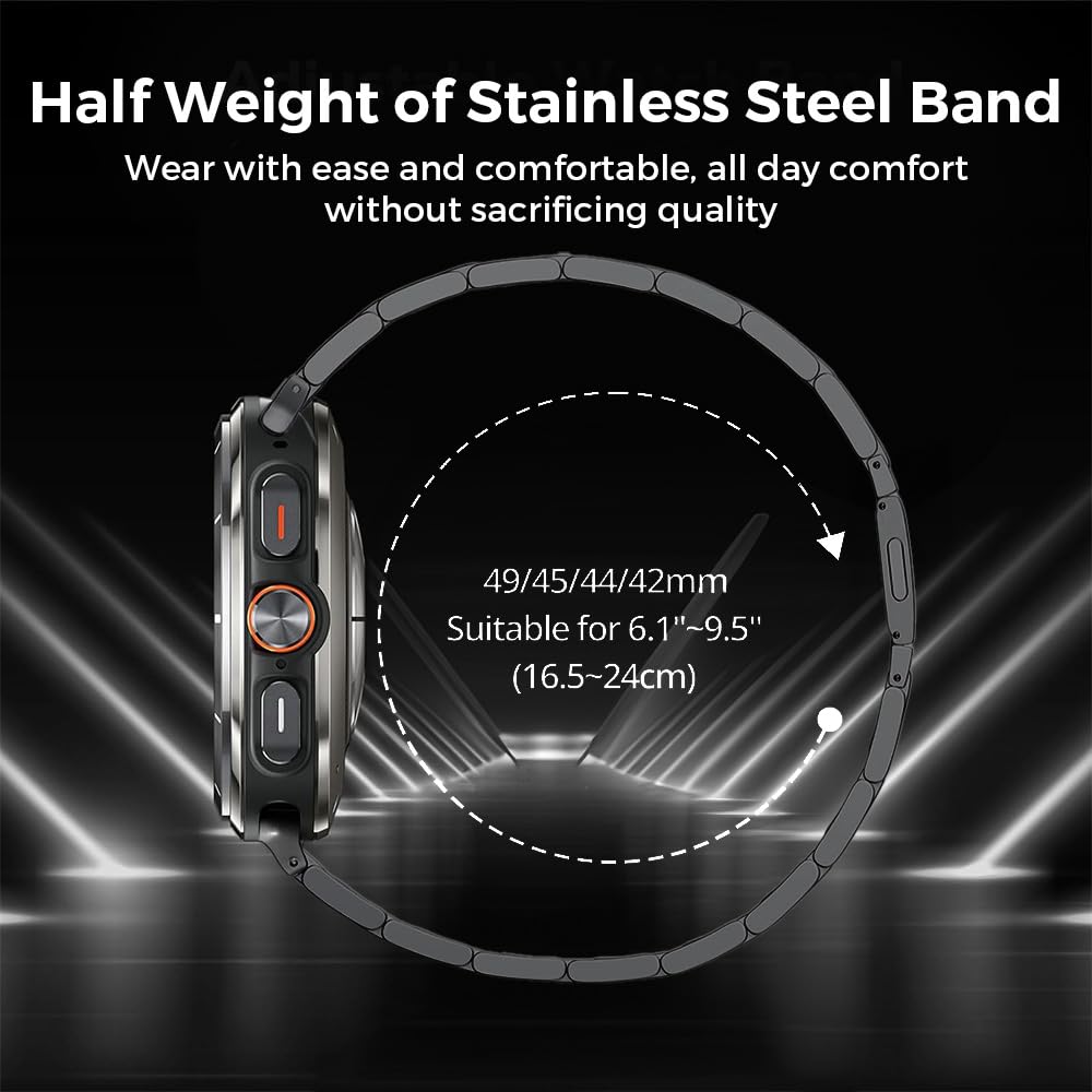 Bracelet magnétique en titane compatible avec Galaxy Watch 7 Ultra 47 mm, design sans espace, bracelet en titane pour Galaxy Watch 7 Ultra 47 mm