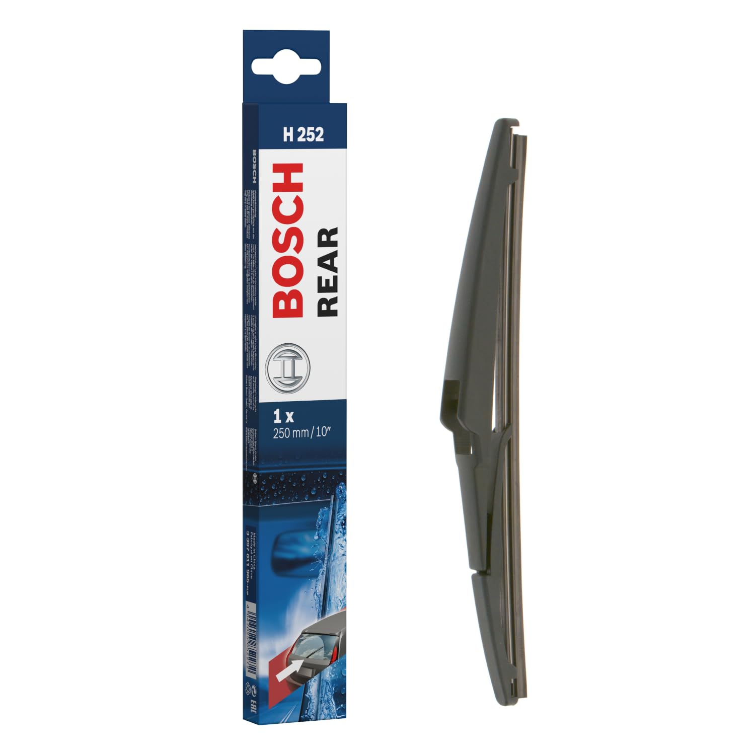 Bosch Rear Wiper H 252 - Excellent Cleaning Performance - Replacement Blade for Back Windscreen - 1 Blade, 250mm