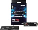 Disque SSD SAMSUNG 990 PRO 2To PCIe Gen4 NVMe M.2, jusqu'à 7 450Mo/s, vitesse rapide pour le contrôle de la chaleur en gaming, stockage direct et expansion de mémoire, MZ-V9P2T0B/AM [Version Canada]