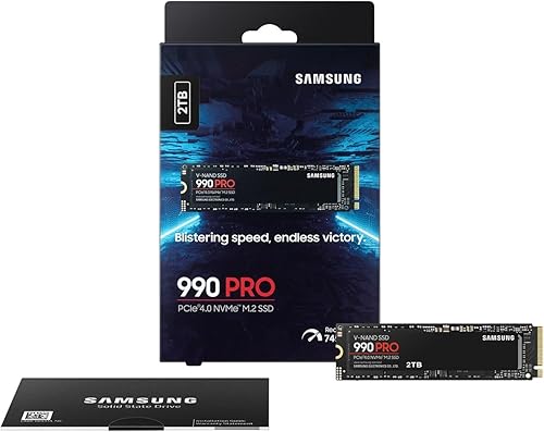 Vista 4 de Samsung 990 PRO SSD 2TB NVMe M.2 PCIe Gen4, M.2 2280 Unidad de estado sólido interna, velocidades de lectura secuencial de hasta 7,450 MB/s