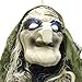 Halloween Haunters Hanging 6 Foot Scary Wicked Witch with White Face and Flashing Multi-Color LED Eyes Prop Decoration - Creepy Haunted House Graveyard Entryway Display