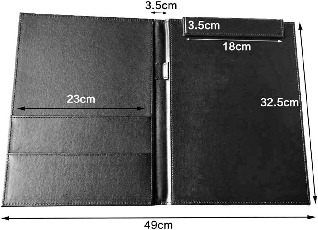 19" X 13" Padfolio Clipboard, A4 Office File Clip Binder Folder Document Organizer Portfolio Writing Pad Business Card Holder, Magnetic Conference Pad with Pen Holder