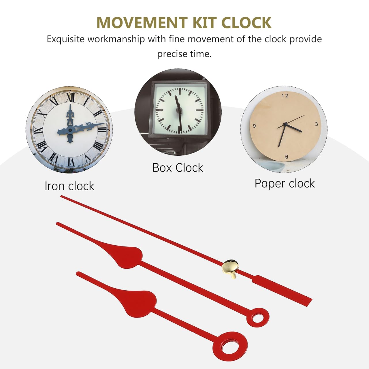 Kit Mouvement Horloge Quartz DIY Avec Aiguilles En Bois - 5,5 X 5,5 X 4 Cm - Fonctionne Avec Pile AA (non Incluse) - 4