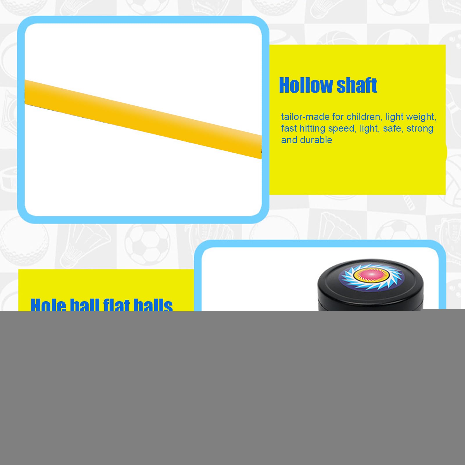 Juego de Palos de Hockey para niños, Hockey y Pelotas para Principiantes, Hielo Deportivo