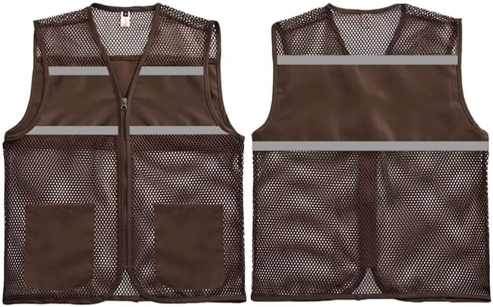 Hi Vis Vests, Reflective Mesh Security High Visibility With Pockets Zipper Safety Vest Reflective Safety Vest