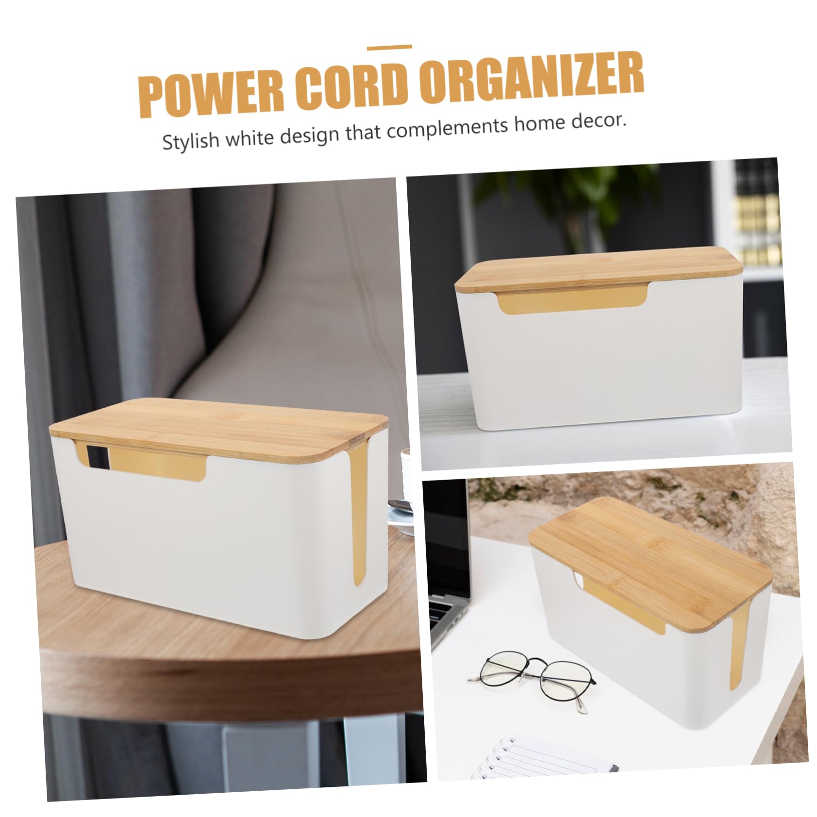 jojofuny 2stücke Kabelmanagementbox Kabelorganisatorbox Drahtmanagementbox für Kabel und Stromkabel Aufbewahrungsbox zum Verstecken von Kabeln und Steckdosenleisten