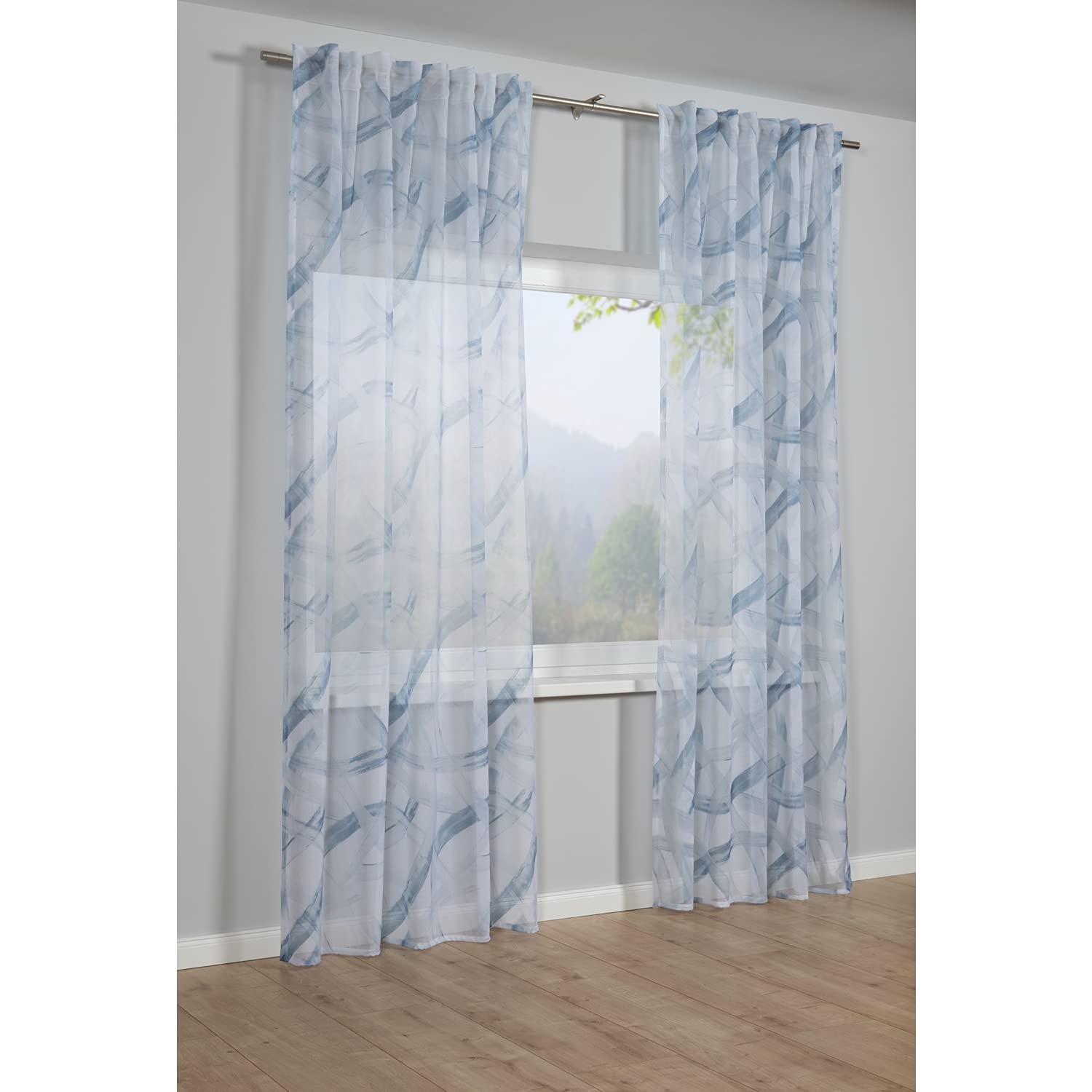 Gardinia Scarf, Blue, 140 x 245 cm, W 55.1" x L 96.5" (1 Panels) - Image 2