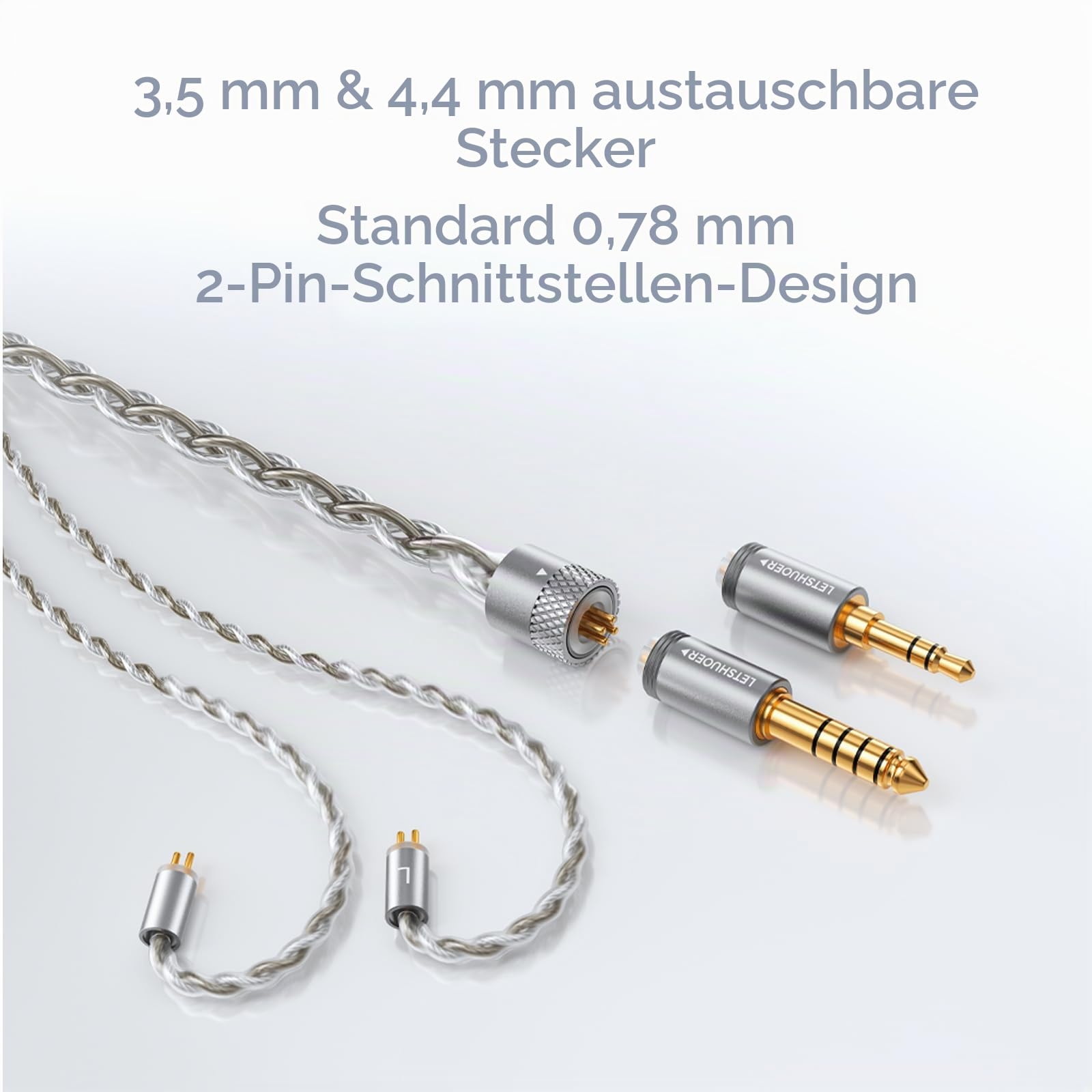 Letshuoer Astralis In-Ear-Kopfhörer, 15,5 mm, 5. Generation, Ringtyp, Planar-Membran-Treiber, HiFi-Ohrhörer, planares IEMS mit abnehmbarem, versilbertem Kupferkabel