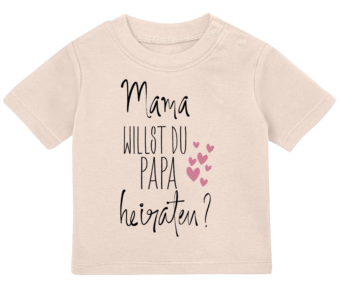 Baby Tshirt 0-36 Monate mit Druck T-Shirt mit Spruch Mama, willst du Papa heiraten? Hochzeitsantrag T-Shirt für Kleinkind 0, 1, 2, 3 Jahre
