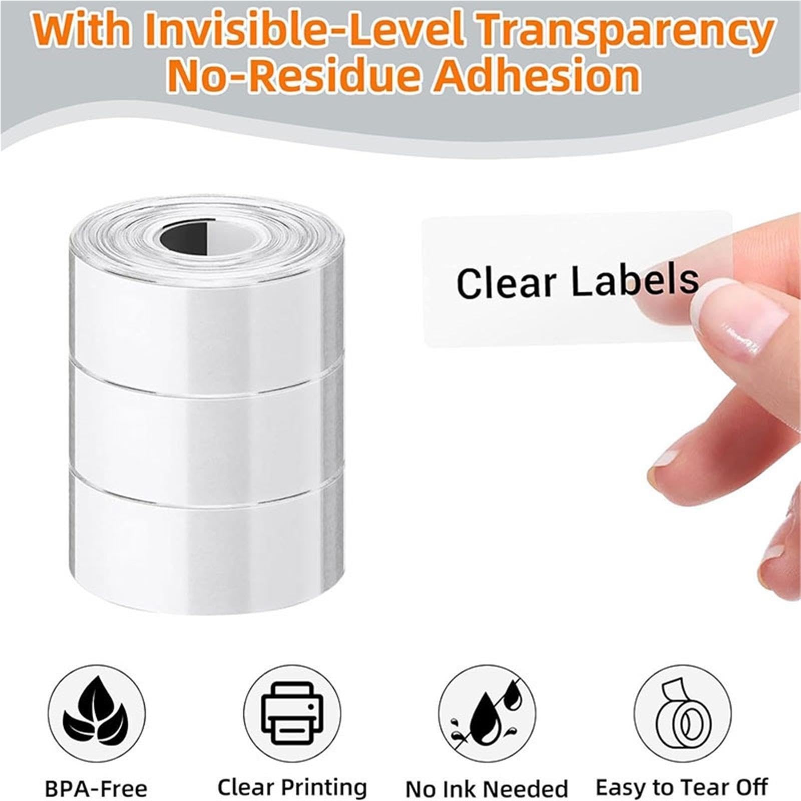 Etiqueta Termica Rollo de cinta etiquetas térmicas transparentes 12x40 mm
