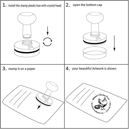 Miniatura 6 de Sello personalizado de granja de pollos autoentintado Sellos comerciales de huevos de gallina con letra redonda Sello de dirección
