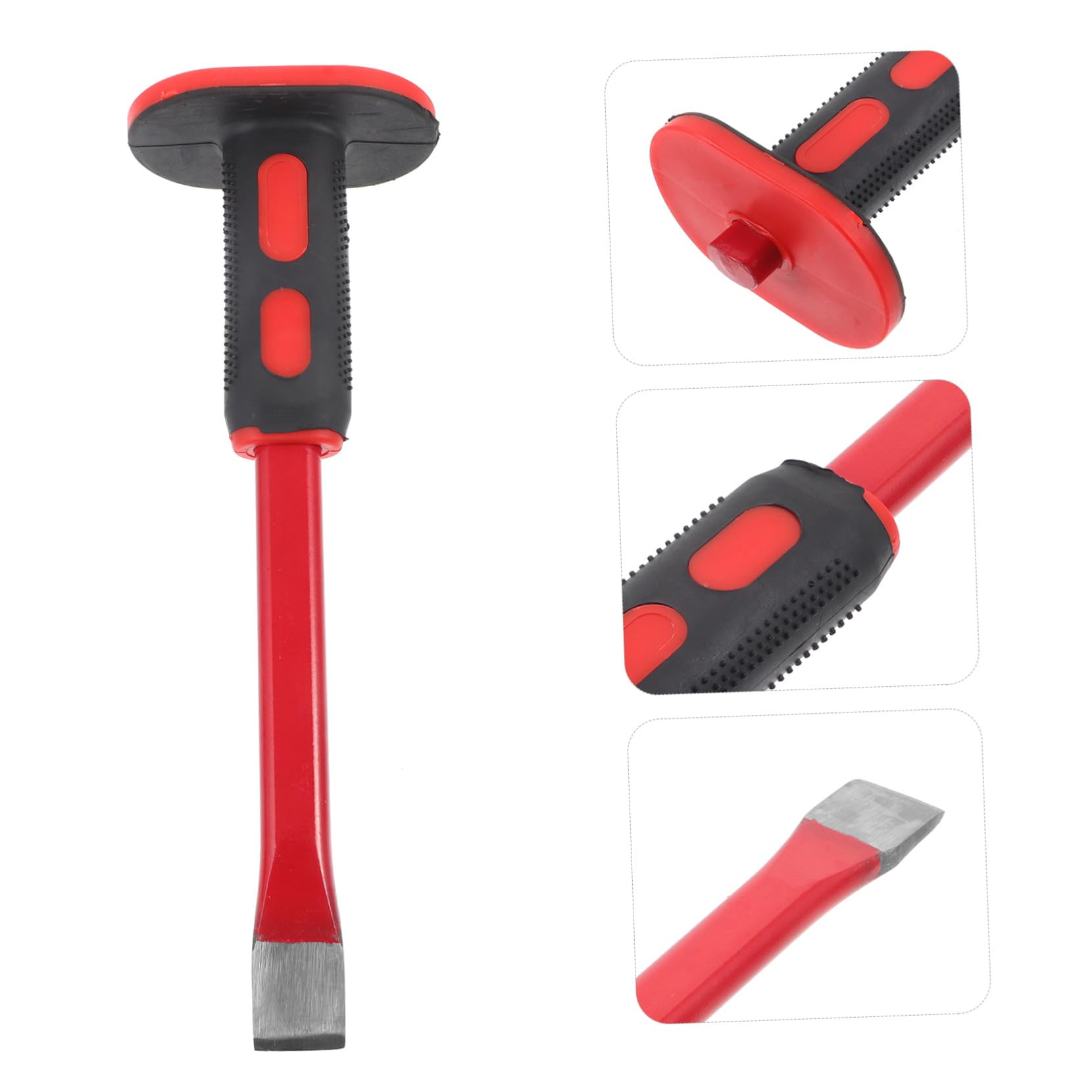 Scalpello Pesante da 300mm Protezione la Mano in Acciaio Cromo-vanadio e Manico in Pvc per Demolizione e Intaglio Muratura e Calcestruzzo
