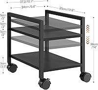 Vista 4 de HOOBRO Soporte para PC, soporte de torre de PC de 2 niveles que se adapta a la mayoría de torres de computadora, soporte de CPU para piso, altura