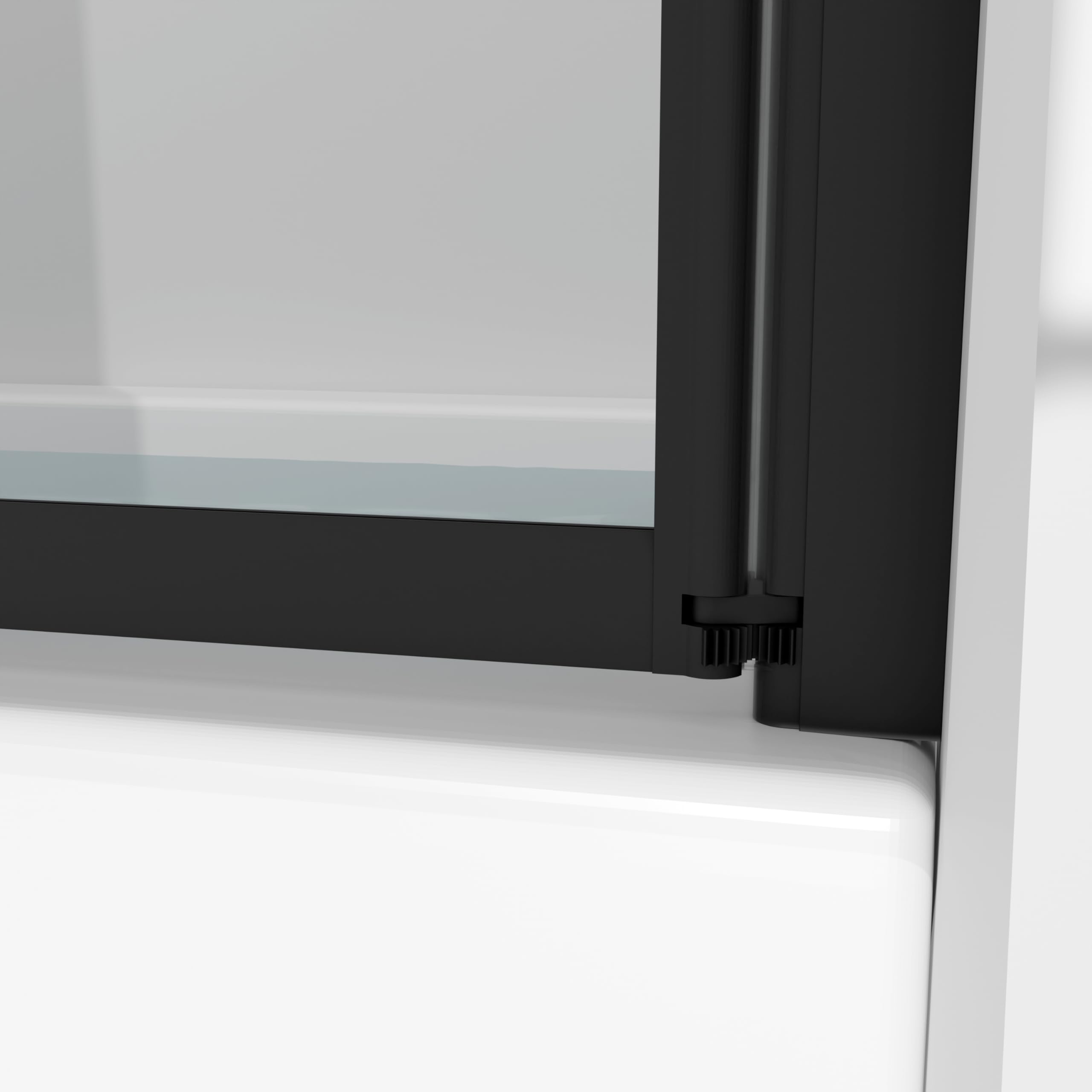 MARWELL Mampara de baño plegable triple negro en diseño moderno, negro mate, 125 x 143 cm, color negro
