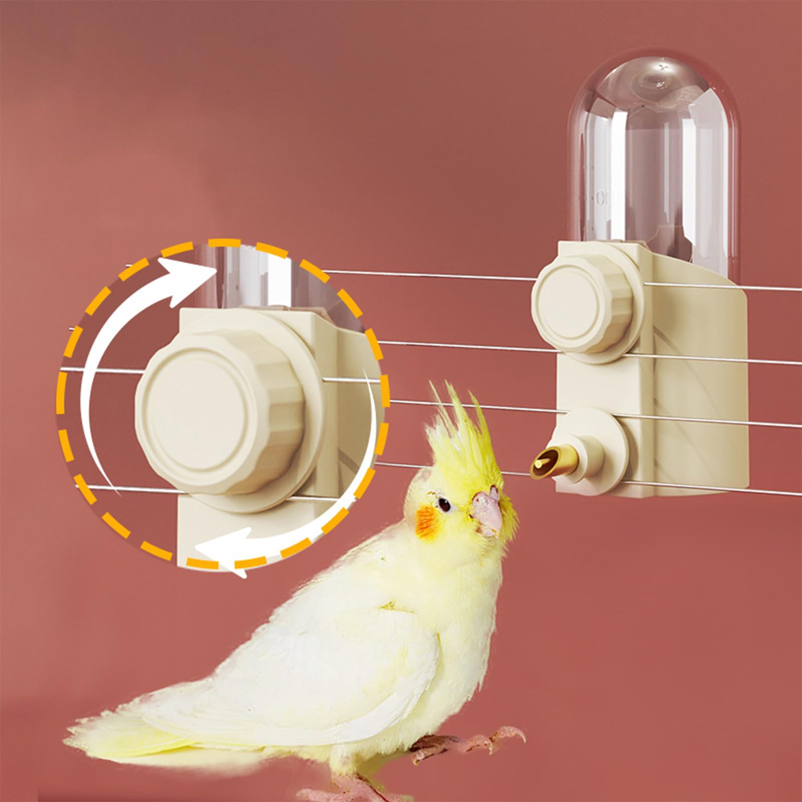 Automatic Parrot Water Dispenser Leakproof Hydrations Clear Bottle Water Feeder for Bird Cage and Small Pet
