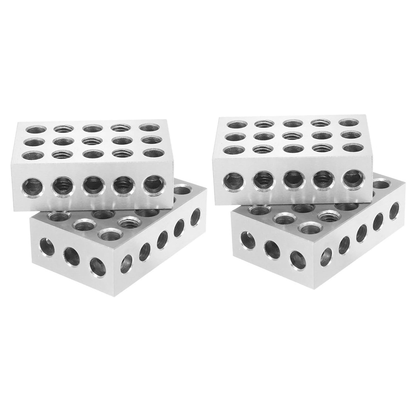GREENSAPPIRE 4PCS Precision Engineer Blocks, Hardened Steel Blocks 0.0002" Tolerance, 23 Holes, 1"x 2" x 3" for Milling Machinist Lathe Tools (4PCS)
