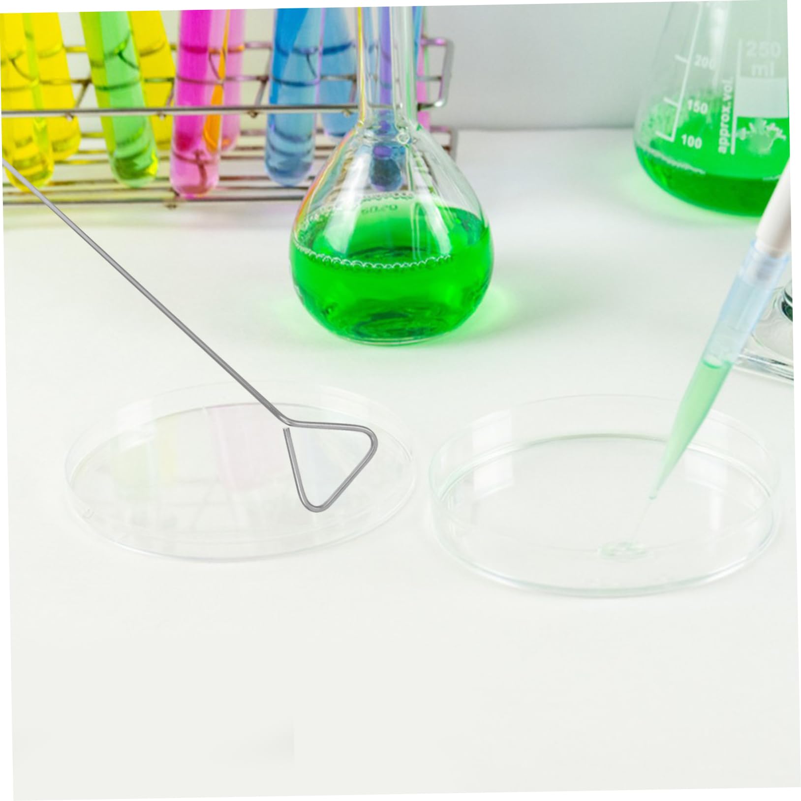 Gatuida 6pz Raschietti Triangolari in Acciaio Inossidabile per Piastre Petri, Diffusori Precisi ed Efficienti per Applicazioni di Laboratorio Scientifico