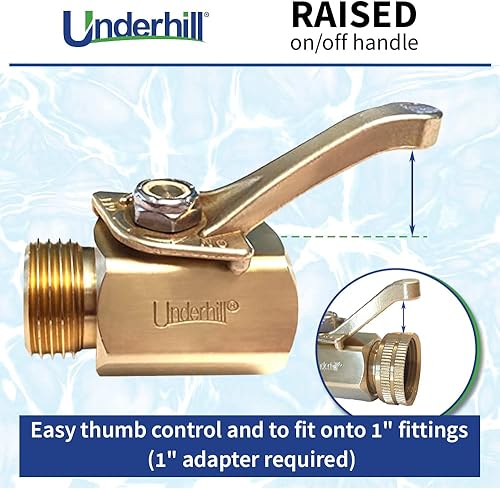 Miniatura 3 de Underhill Válvula de cierre de manguera de jardín, rosca de manguera de 34 pulgadas, conector de boquilla de manguera de latón, accesorio,