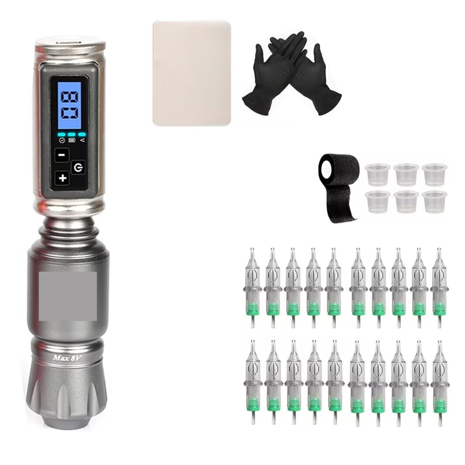 Kit Macchina For Tatuaggi Set Completo Di Penne Rotanti Alimentatore For Wireless Cartuccia Aghi Trucco Permanente For Body Art Del Tatuaggio Operazioni Tatuaggio Semplici Fluide(Kit 3)