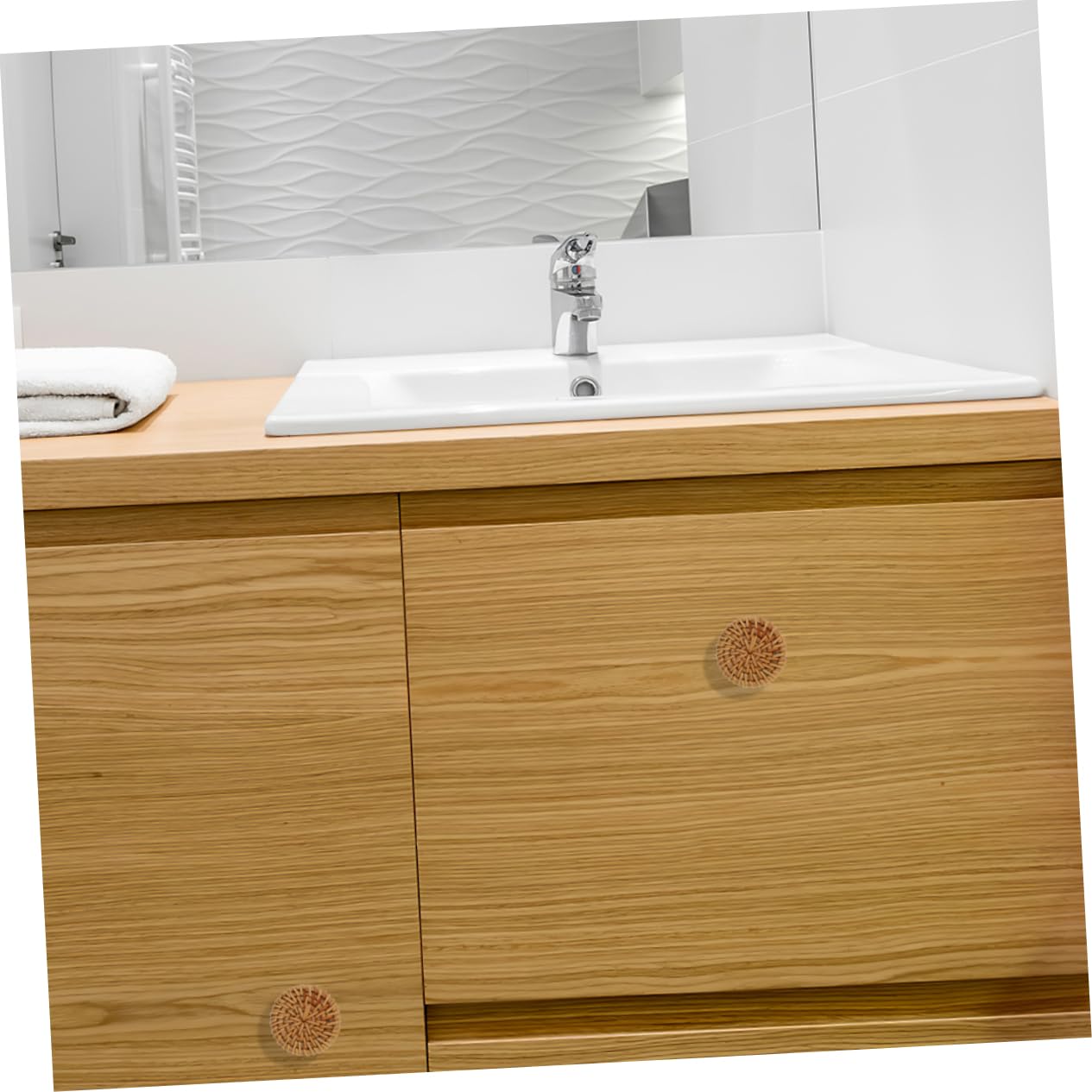 Angoily 4 Set Manico Della Testa Di Funghi Pomelli in Vimini Manico in Vimini Pomoli Per Porte Interne Pomelli Per Mobili Rustici Pomelli Per Mobili in Legno Comò Tira Di Legno 4 Pezzi*4