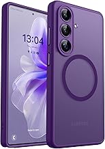 CANSHN Magnetic for Samsung Galaxy S26 Case(6.3 Inch), Upgraded [Full Camera Protection] [Compatible with Magsafe] [Translucent Matte] Shockproof Protective Phone Cover, Deep Purple