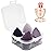 Makeup Sponges Set - Beauty sponges Blending Blenders with 1 Holder and Egg Case, Flawless for Cream, Powder and Liquid (Purple, 4Pcs+1Holder+ case)