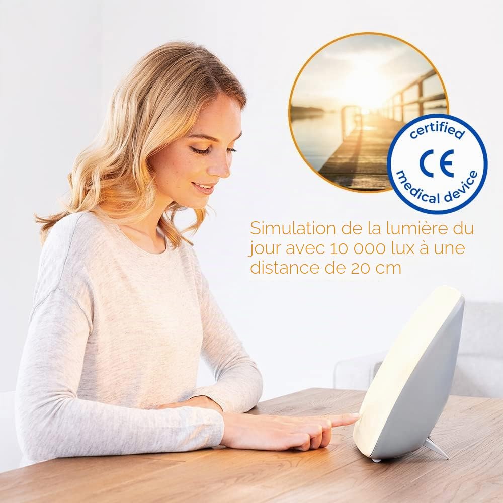 Beurer TL41UK Lampe LED compacte SAD, aide à lutter contre les troubles affectifs saisonniers et offre 10 000 lux de lumière, design compact et luminothérapie LED sans UV, dispositif médical certifié