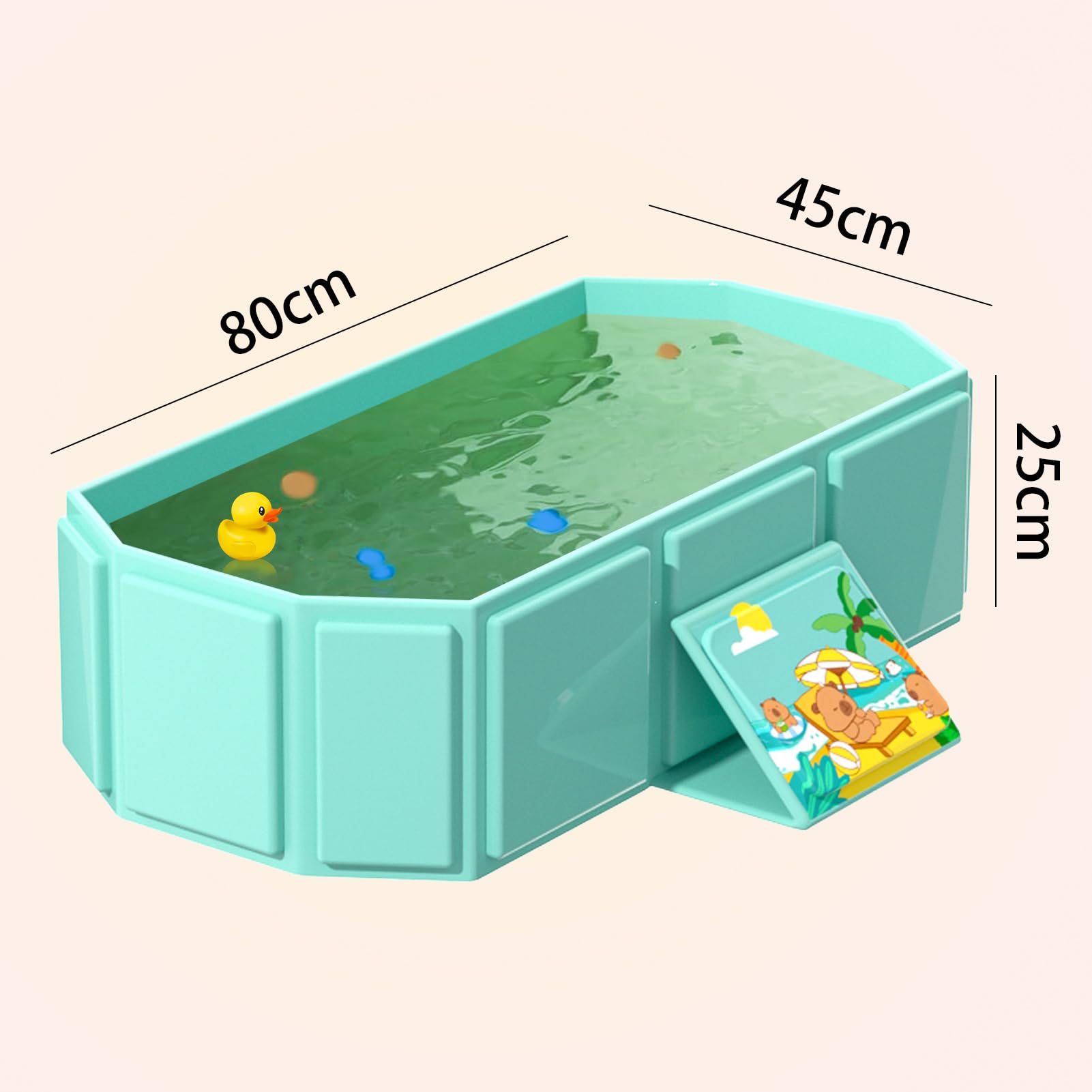 Vasca da bagno pieghevole, 75 x 45 x 25 cm, portatile, pieghevole, multifunzione, per membri della famiglia e animali domestici, accessori per esterni e per la casa (verde)