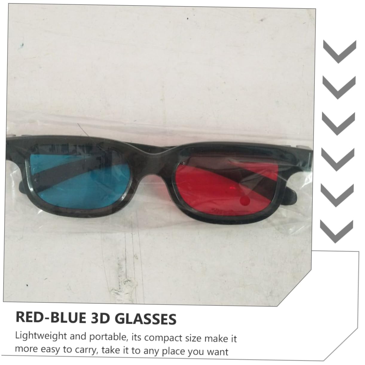 KONTONTY 20pcs Portable Glasses Red Lenses Lightweight Black Frame for Movies for Boys and Girls and Adults Easy to Carry and Home Viewing