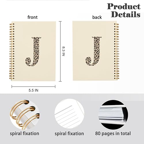 Miniatura 34 de Bnwepo Initial Leopard Letter T Notebook Journal, Preppy Bow Monogrammed Monogram Gifts for Women, Monogram Notebook Journal, Personalized Notebook