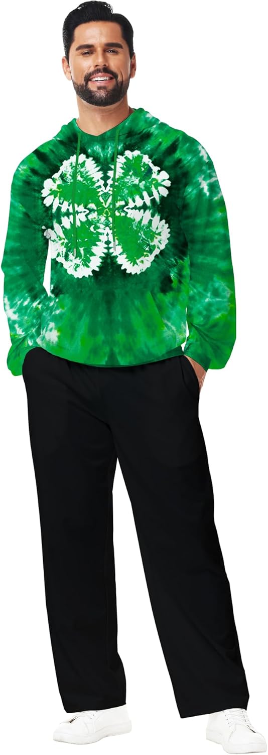 Mens Mardi Gras Sweatshirt St Patricks Day Long Sleeve Hoodies with Pockets - Image 6