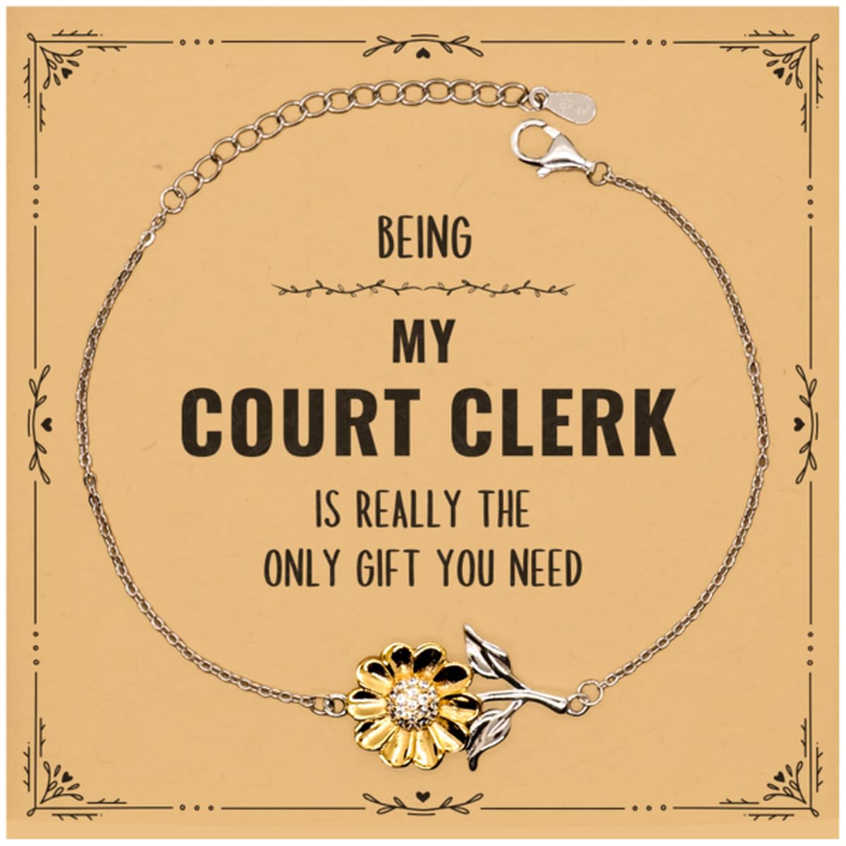 Court Clerk Christmas Gifts Coworker, To My Court Clerk Keychain Message Card Gifts, Birthday Gifts For Court Clerk Being My Court Clerk is really the only gift you need