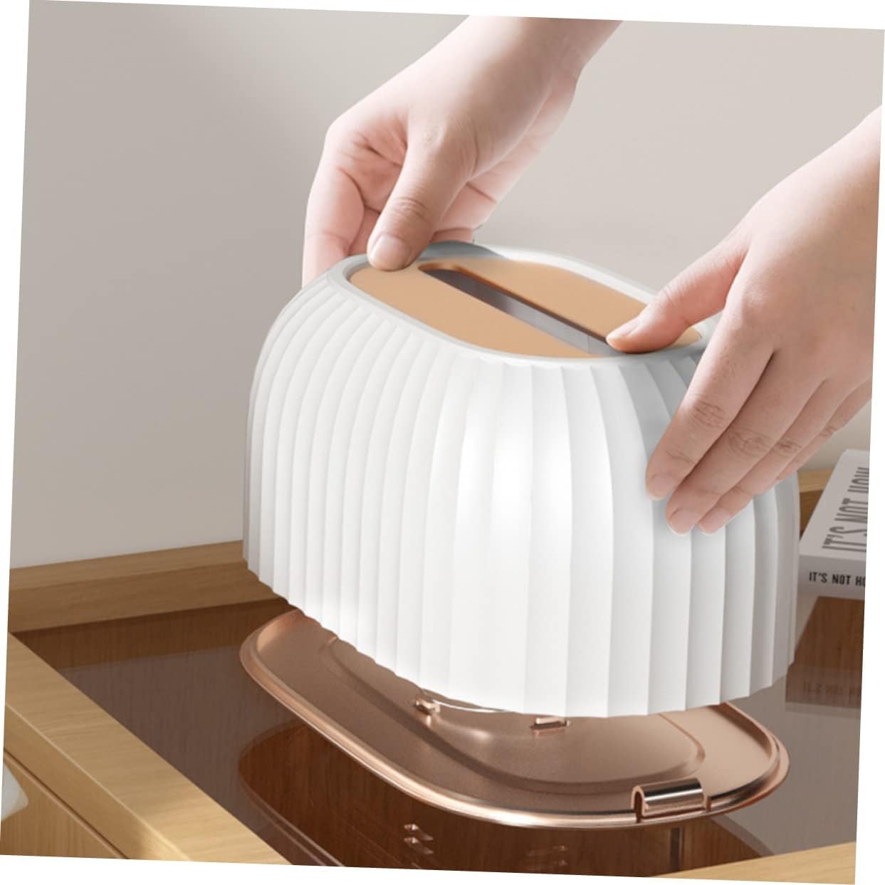 Cazuela Desk Tissue Box with Spring Pop-up Paper Towel Dispenser Tissue Holder Countertops Bathroom Toilet Tissue Napkin Storage Home Kitchen Facial Tissue Box for Bedroom Car Office (Multi Color) 2