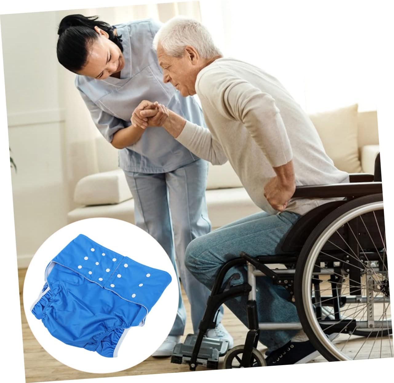 2pcs Adult Washable Diapers Breathable Pants for Elderly Leak Cloth Nappies for Adults Comfortable and Skin-Friendly Design