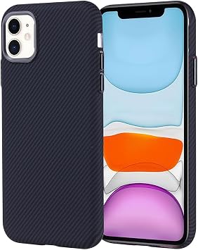 Kilifplus Case Compatible with Apple iPhone 11 Carbon Fiber Look Next Cover with Magsafe Charging Feature [Fully Compatible, Carbon Fiber Look] - Black