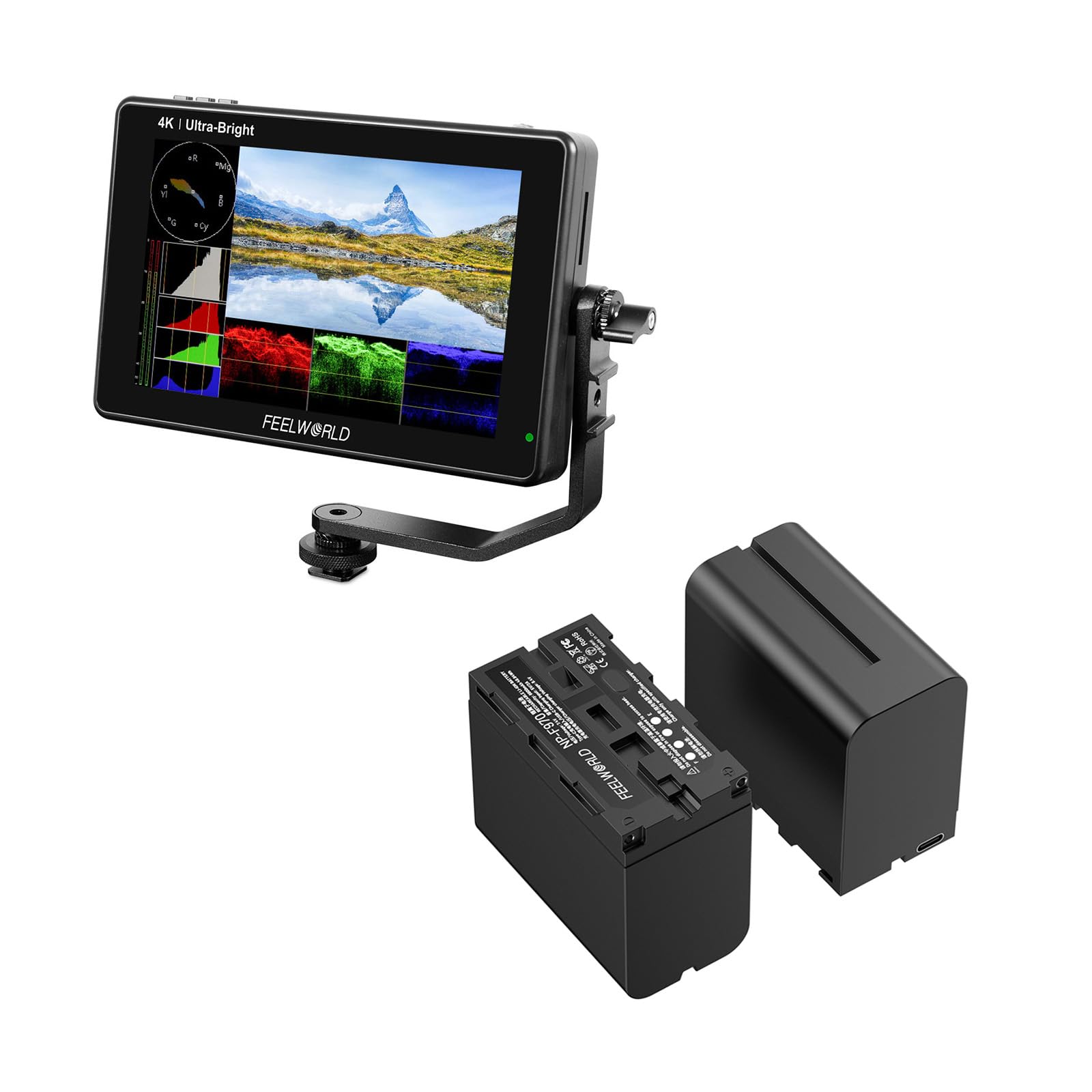 FEELWORLD LUT7 Camera Monitor with 2xF970 6600mAh Battery