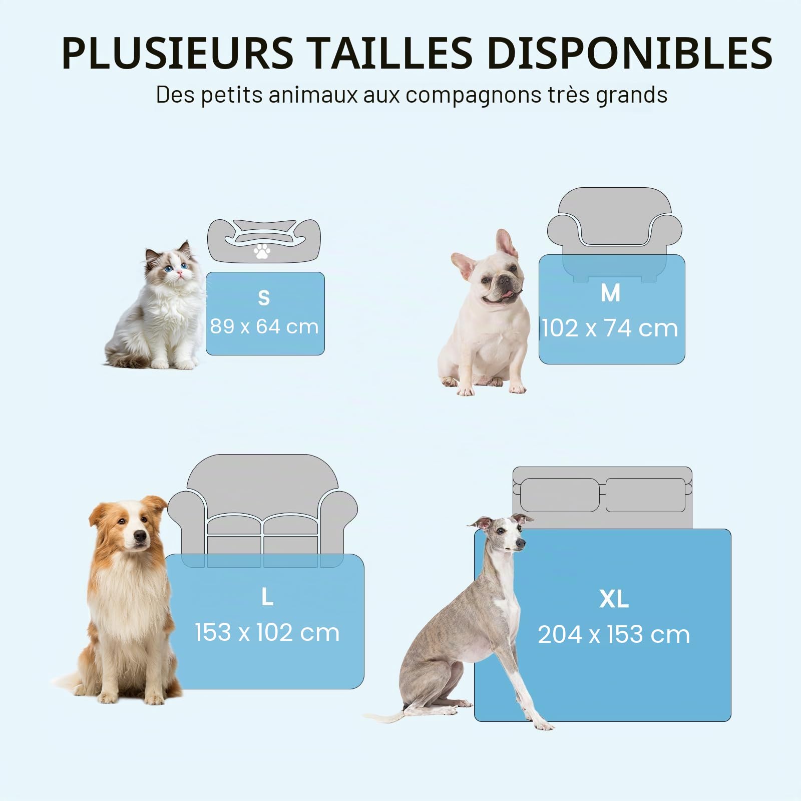luciphia Couverture rafraîchissante pour Chiens Q-Max>0,5,Plaid réfrigérant Lavable en Machine pour Chien et aux Chats,Convient aux canapés,aux Lits et aux Lits pour Chiens Gris Clair 64 * 89cm