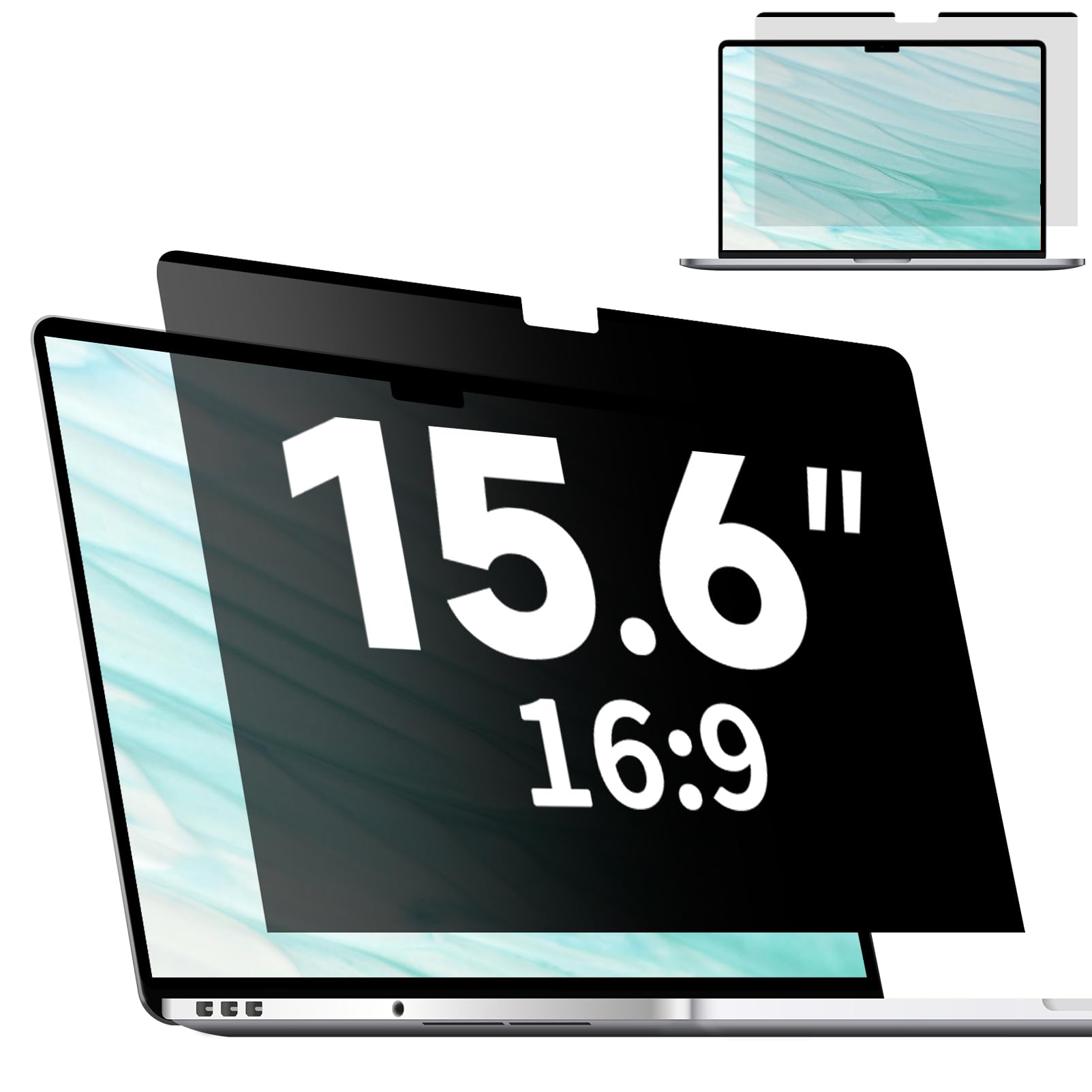 Magnetic Laptop Privacy Screen 15.6" 16:9, Anti-Glare &amp; Blue Light Filter