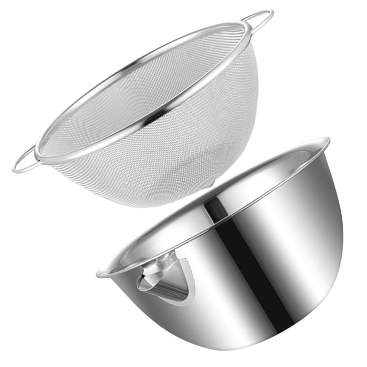 Cuenco de Acero Inoxidable Plata y Mezclar, para Lavar Arroz