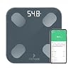 Digital Body Weight Bathroom Scale FitTrack Dara - FDA Approved Body Fat Scale - BMI Digital Smart Scale & Body Composition Analyzer Monitor - Most Accurate Bluetooth Glass Weighing Scale (Black)