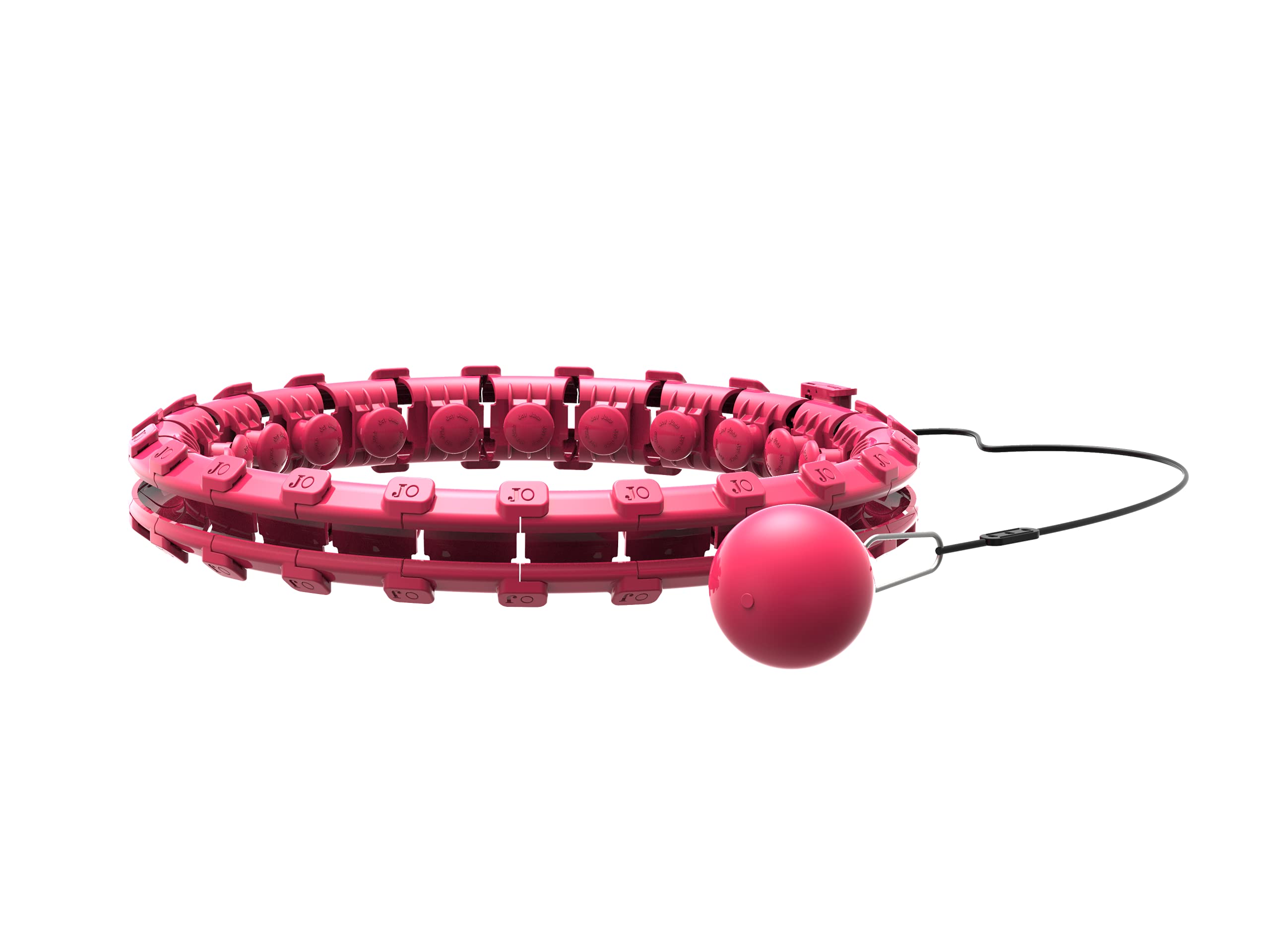 KASUE Smart Weighted Hula Hoops for Adults & Kids 24 Detachable Knots, 3 lb, 2 in 1 Abdomen Fitness Weight Loss Massage 360° Auto-Spinning Hoola Hoop for Adults/Kids/Beginner Fitness Aids